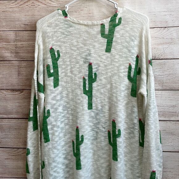MUMU MELLOW CACTUS CREW VARSITY SWEATER - Picture 6 of 10